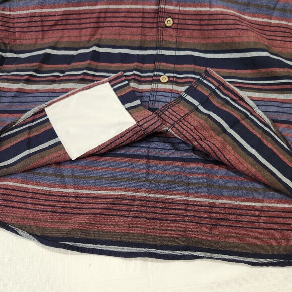 Solaris Men's  Shirt Size  M Button Up Cotton Long Sleeve Striped Blue (38) - Picture 10 of 12